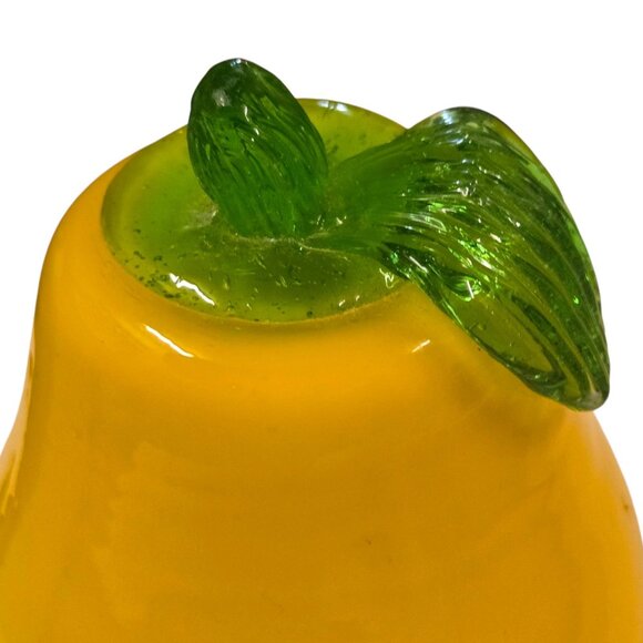 Glass Pear Handcrafted Yellow Green Fruit Figurine Sculpture 4 Inch - Picture 11 of 16